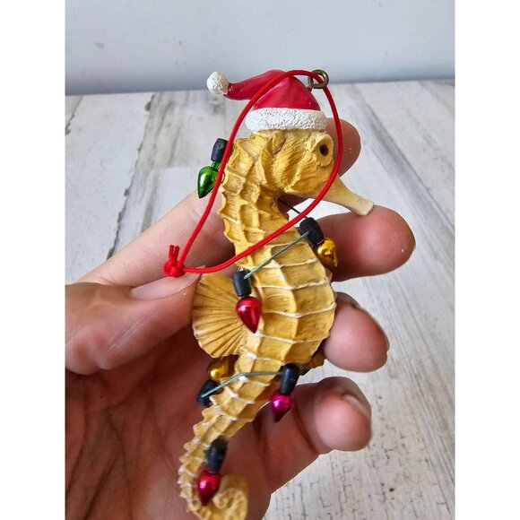 Seahorse string light ornament Santa Xmas tree - Picture 7 of 9